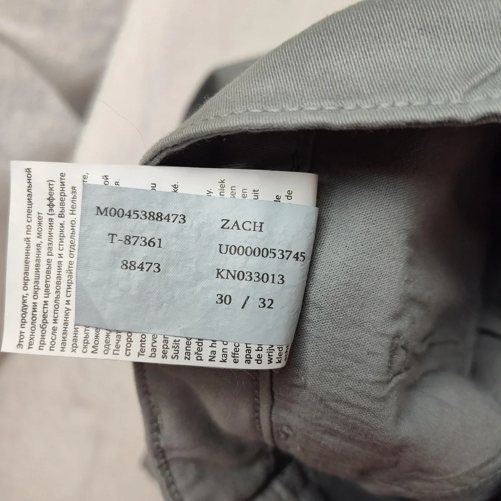 Mavi Jeans Mens 30x32 Gray Zach Straight Regular Denim Stretch Soft Twill Chino